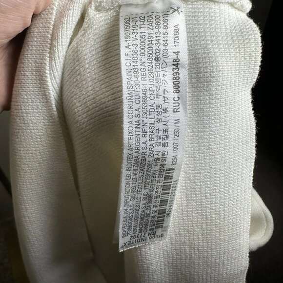 Zara Women’s M Crop Collared Beige 3/4 Sleeve Shirt - Picture 9 of 9